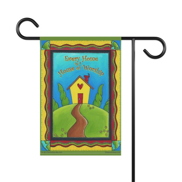 Every Home Is a House of Worship Garden & House Banner 12" x 18" -back