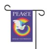 Rainbow Peace Dove Garden & House Banner - 12" x 18" - back