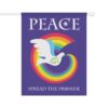 Rainbow Peace Dove Garden & House Banner - 24.5" x 32" - front