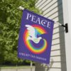 Rainbow Peace Dove Garden & House Banner - 24.5" x 32" - back