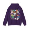 Bee Kind Honeycomb Quilt One-sided Hooded Sweatshirt - Back of Purple