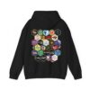 Bee Kind Honeycomb Quilt One-sided Hooded Sweatshirt - Back of Black