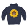 Back of Be the Sunshine Full Zip Hooded Sweatshirt in Navy Blue