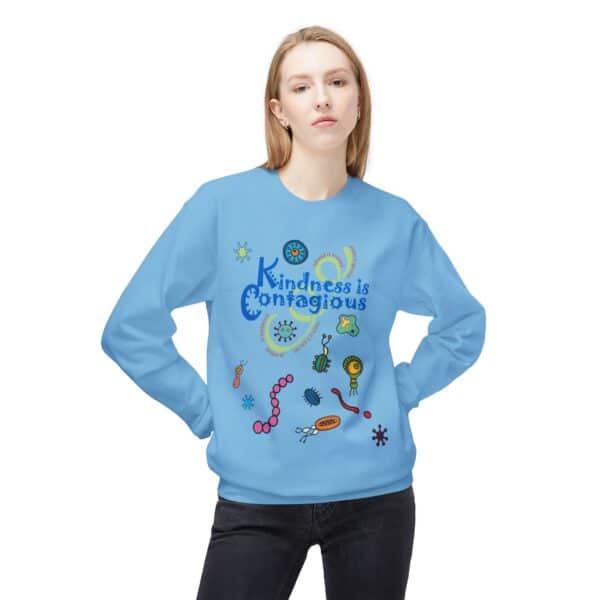 Sky Blue Kindness is Contagious Fleece Crewneck Sweatshirt