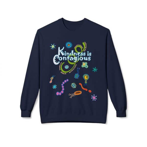 Navy Blue - Kindness is Contagious Fleece Crewneck Sweatshirt