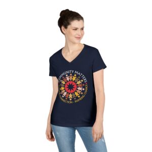 Community Matters Ladies’ V-Neck - Navy
