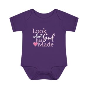 LOOK what God has Made Infant Baby Rib Bodysuit - Purple