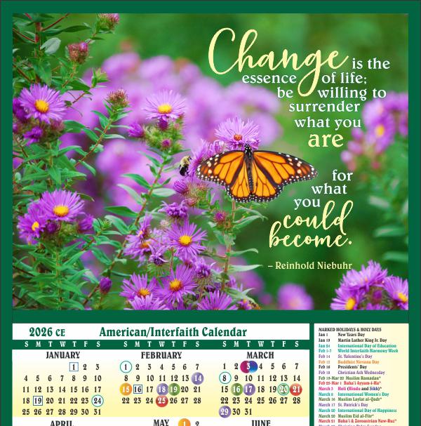 American Interfaith Calendar for 2026