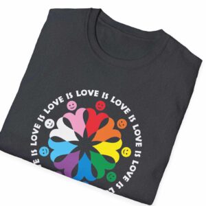 Love is Love Interlocking Heart People T-Shirt - Dark Heather Gray