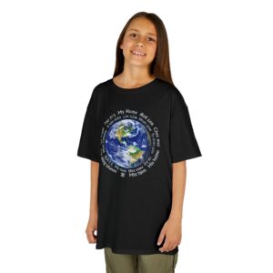 [Earth] My Home in 18 Languages, Kid’s Tee - Black