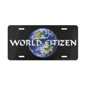 World Citizen Metal Car Vanity Plate