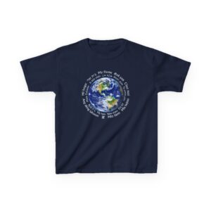 [Earth] My Home in 18 Languages, Kid’s Tee - Navy Blue