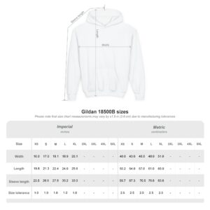 No Room in My Heart for Prejudice Kid’s Hooded Sweatshirt - Size Chart