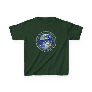 [Earth] My Home in 18 Languages, Kid’s Tee - Forest Green