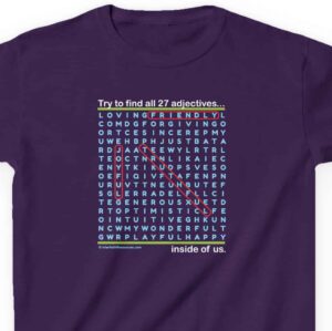 Virtues Word Search Kid’s T-Shirt - Purple