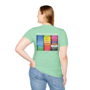 “Color Your Life with Character” Virtue Crayon T-Shirt – Mint Green Back
