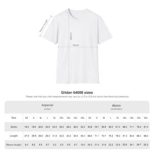 Prejudice Makes No Sense T-Shirt Printed on the BACK - Size Chart