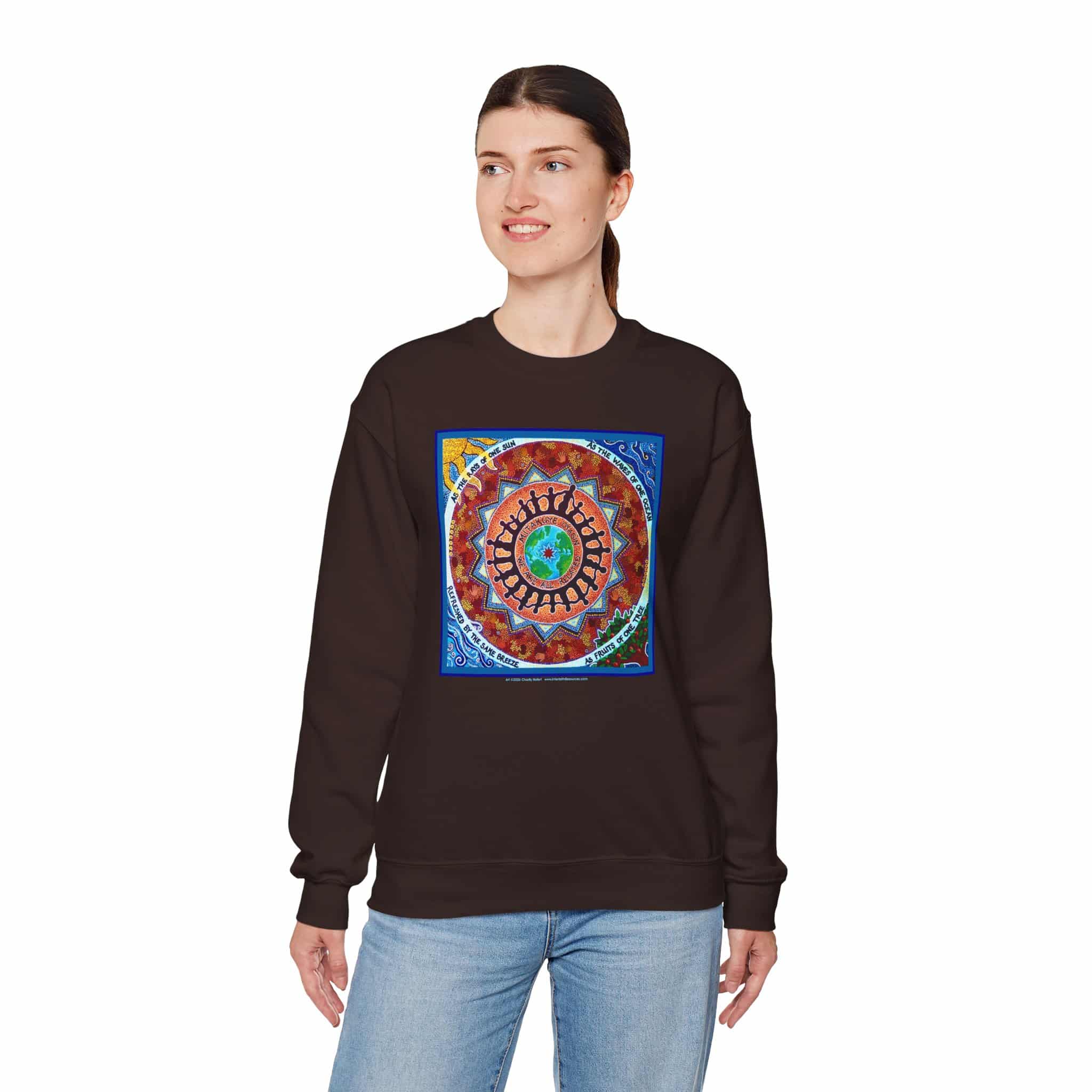 We Are All Related Crewneck Sweatshirt - Dark Chocolate