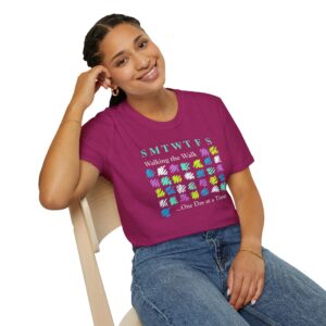Walking the Walk …One Day at a Time Affirmation T-Shirt - Antique Heliconia