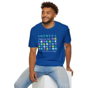 Walking the Walk …One Day at a Time Affirmation T-Shirt - Royal