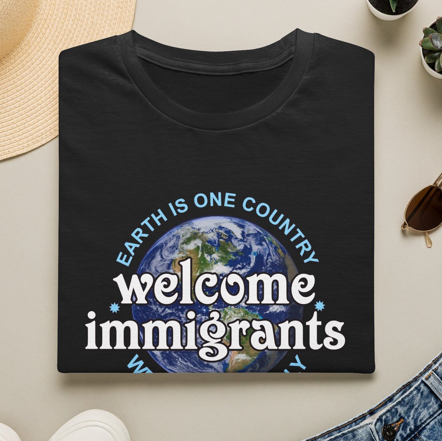 Welcome Immigrants T-shirt in Black