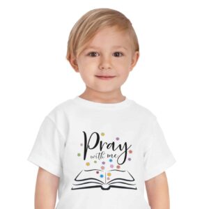 "Pray with me" toddler T in white