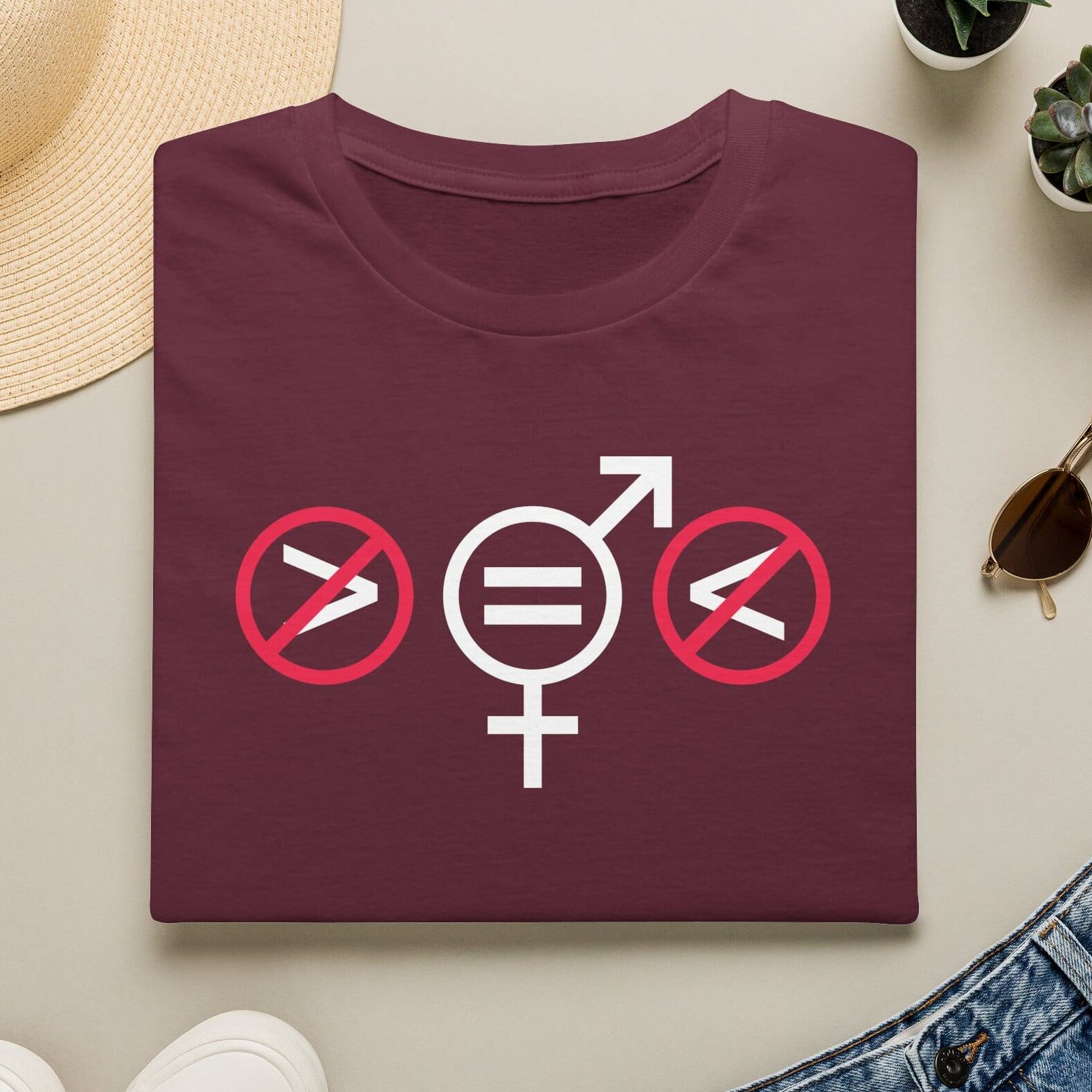 Equality of Women & Men Math Symbols T-shirt